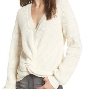 BP Waffle Knit Front Knot Sweater EUC